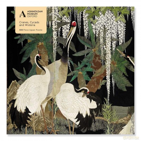 Adult Jigsaw Puzzle Ashmolean: Cranes, Cycads and Wisteria (500 Pieces): 500-Piece Jigsaw Puzzles - Flame Tree Studio [PUZZLE]