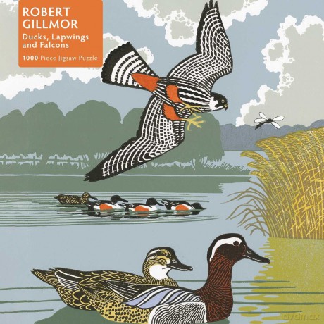 Adult Jigsaw Puzzle Robert Gillmor: Ducks, Falcons and Lapwings: 1000-Piece Jigsaw Puzzles - Flame Tree Studio [PUZZLE]