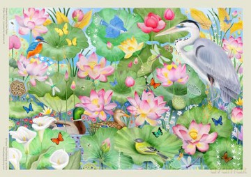 Adult Jigsaw Puzzle: Bex Parkin: Waterlily Pond: 1000-Piece Jigsaw Puzzles - Flame Tree Studio [PUZZLE]