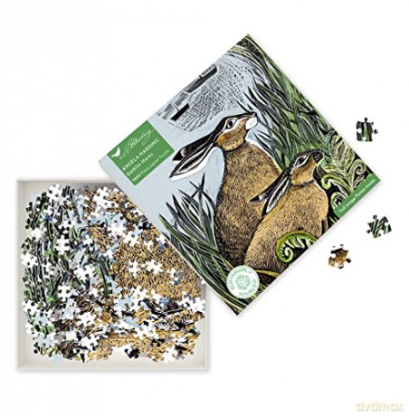 Adult Sustainable Jigsaw Puzzle Angela Harding: Rathlin Hares: 1000-Pieces. Ethical, Sustainable, Earth-Friendly - Flame Tree Studio [PUZZLE]