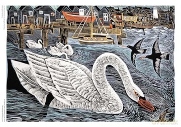 Adult Sustainable Jigsaw Puzzle Angela Harding: Southwold Swan: 1000-Pieces. Ethical, Sustainable, Earth-Friendly - Flame Tree Studio [PUZZLE]