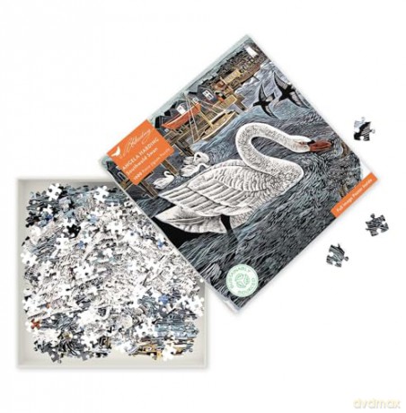 Adult Sustainable Jigsaw Puzzle Angela Harding: Southwold Swan: 1000-Pieces. Ethical, Sustainable, Earth-Friendly - Flame Tree Studio [PUZZLE]