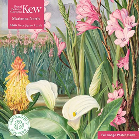 Adult Sustainable Jigsaw Puzzle Kew Gardens: Marianne North: Beauties of the Swamps at Tulbagh: 1000-Pieces. Ethical, Sustainable, Earth-Friendly - Flame Tree Studio [PUZZLE]