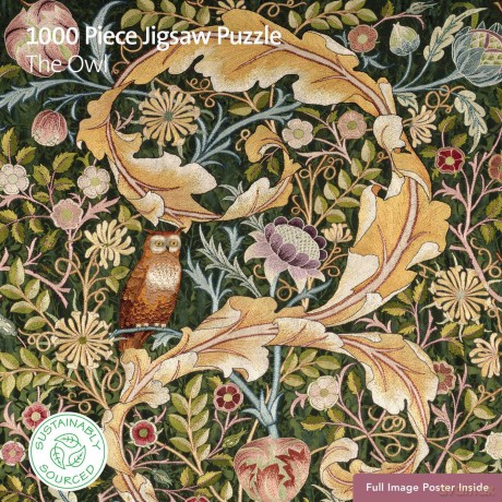 Adult Sustainable Jigsaw Puzzle V&a: The Owl: 1000-Pieces. Ethical, Sustainable, Earth-Friendly - Flame Tree Studio [PUZZLE]