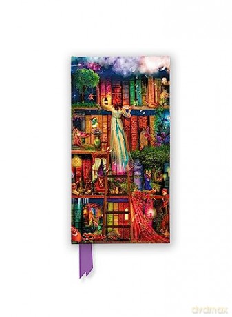 Aimee Stewart: Treasure Hunt Bookshelves (Foiled Slimline Journal) (Flame Tree Slimline Journals) - Flame Tree Studio [KALENDARZ]