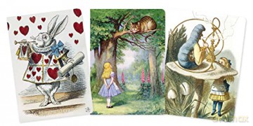 Alice in Wonderland Set of 3 Standard Notebooks (Standard Notebook Collection) - Flame Tree Studio [KSIĄŻKA]