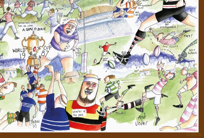 All Jigsaw Puzzles - Rugby By Tim Bulmer - 1000 Piece Puzzle For Adults, Large Puzzle 66cm X 50cm In Size. Challenging To Complete But Fun And Humorous [PUZZLE]