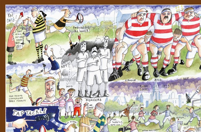 All Jigsaw Puzzles - Rugby By Tim Bulmer - 1000 Piece Puzzle For Adults, Large Puzzle 66cm X 50cm In Size. Challenging To Complete But Fun And Humorous [PUZZLE]