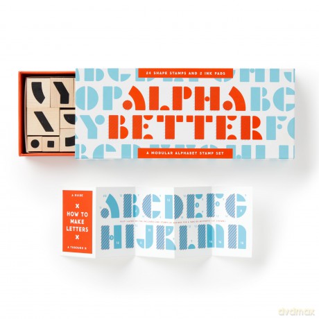 Alpha Better Stamp Set: A Modular Alphabet Stamp Set - Brass Monkey [KALENDARZ]