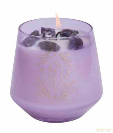 Amethyst Crystal Healing Scented Glass Candle (Large Scented Glass Candle) - Insight Editions [KSIĄŻKA]