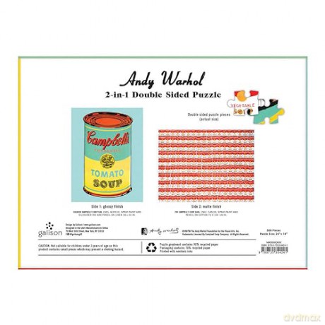 Andy Warhol Soup Can 2-sided 500 Piece Puzzle - Galison [PUZZLE]