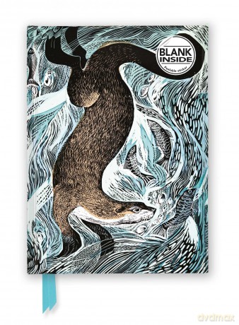 Angela Harding: Fishing Otter (Foiled Blank Journal) (Flame Tree Blank Notebooks) - Flame Tree Studio [KALENDARZ]