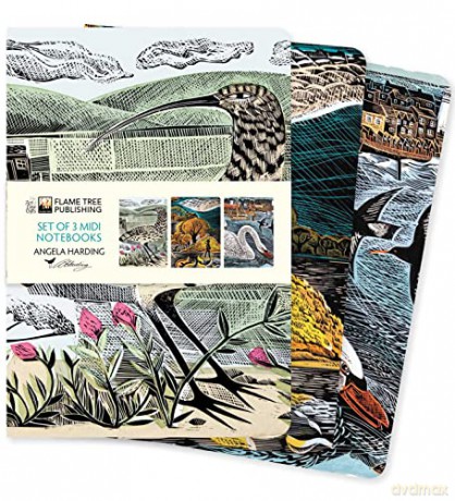 Angela Harding: Wildlife Set of 3 Midi Notebooks (Midi Notebook Collections) - Flame Tree Studio [KSIĄŻKA]