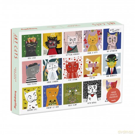 Art Cats 1000 Piece Jigsaw Puzzle for Adults | Premium 100% Recycled Board | 1000 Piece Cat Jigsaw Puzzle | Gift for Cat Lovers | Happily Jigsaw Puzzles [PUZZLE]