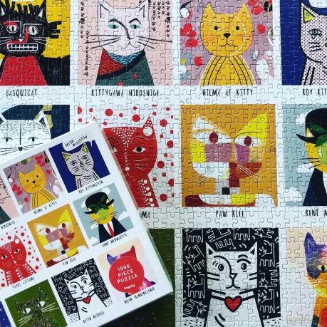 Art Cats 1000 Piece Jigsaw Puzzle for Adults | Premium 100% Recycled Board | 1000 Piece Cat Jigsaw Puzzle | Gift for Cat Lovers | Happily Jigsaw Puzzles [PUZZLE]