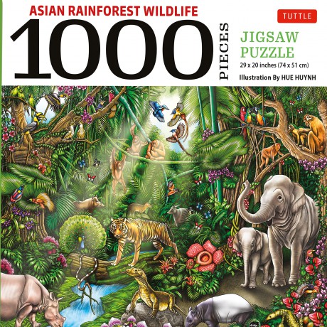 Asian Rainforest Wildlife - 1000 Piece Jigsaw Puzzle: Finished Size 29 in X 20 inch (73.7 x 50.8 cm): Finished Size 29 in X 20 inch (74 x 51 cm) [KSIĄŻKA]