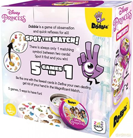 Asmodee | Dobble Disney Princess | Card Game | Ages 4+ | 2-5 Players | 10 Minutes Playing Time [KSIĄŻKA]