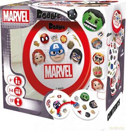 Asmodee | Dobble Marvel Emoji | Card Game | Ages 6+ | 2-8 Players | 15 Minutes Playing Time [KSIĄŻKA]