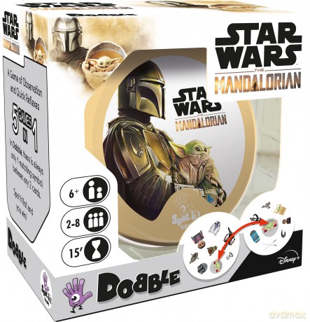 Asmodee | Dobble Star Wars Mandalorian | Card Game | Ages 6+ | 2-8 Players | 15 Minutes Playing Time [KSIĄŻKA]