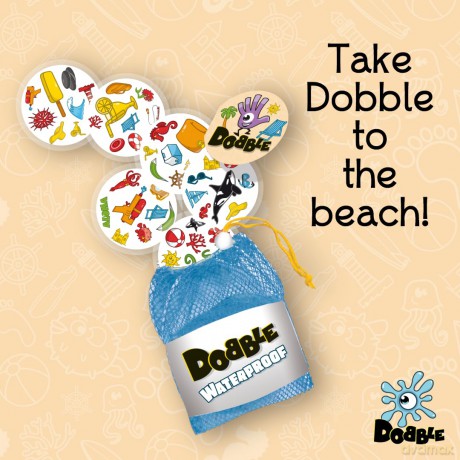 Asmodee | Dobble Waterproof | Card Game | Ages 6+ | 2-8 Players | 15 Minutes Playing Time [KSIĄŻKA]