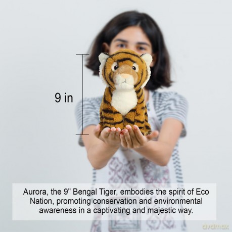 Aurora, 35000, Eco Nation Bengal Tiger, 9In, Soft Toy, (Orange, Black, White)