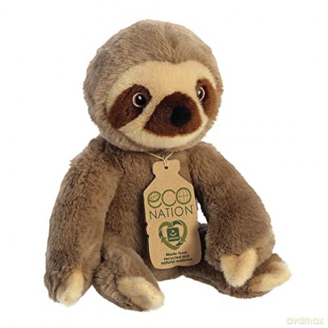 Aurora, 35003, Eco Nation Sloth, 9.5In, Recycled Soft Toy, Brown