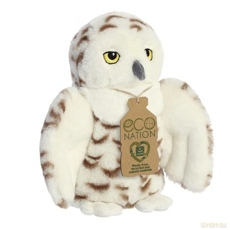 Aurora, 35029, Eco Nation Snowy Owl, 8In, Soft Toy, White