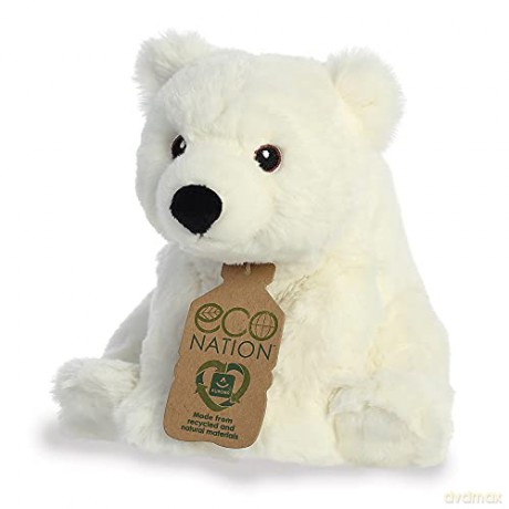 Aurora, 35030, Eco Nation Polar Bear, 9.5In, Soft Toy, White