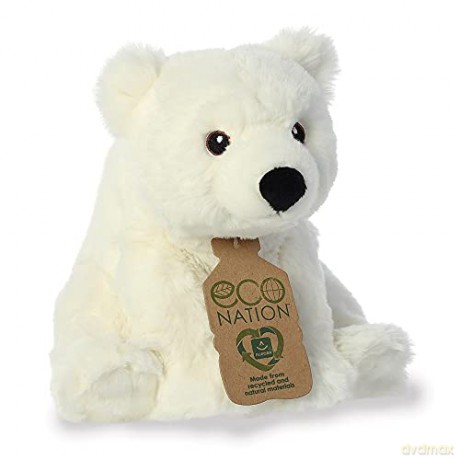 Aurora, 35030, Eco Nation Polar Bear, 9.5In, Soft Toy, White