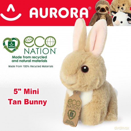 Aurora, 35074, Eco Nation Mini Tan Bunny, 5In, Soft Toy, Brown