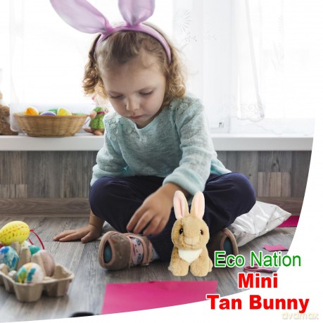 Aurora, 35074, Eco Nation Mini Tan Bunny, 5In, Soft Toy, Brown