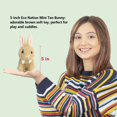 Aurora, 35074, Eco Nation Mini Tan Bunny, 5In, Soft Toy, Brown