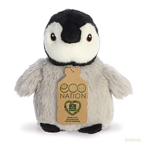Aurora, 35083, Eco Nation Mini Penguin, 5In, Recycled Soft Toy, Grey