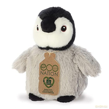 Aurora, 35083, Eco Nation Mini Penguin, 5In, Recycled Soft Toy, Grey