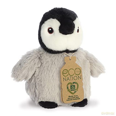 Aurora, 35083, Eco Nation Mini Penguin, 5In, Recycled Soft Toy, Grey