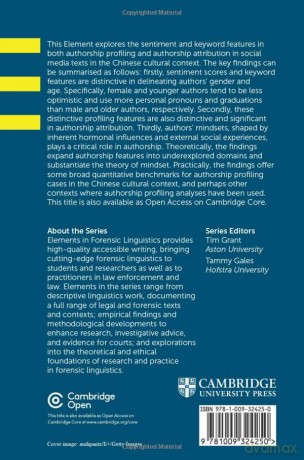 Authorship Analysis in Chinese Social Media Texts (Elements in Forensic Linguistics) - Zhang Shaomin [KSIĄŻKA]