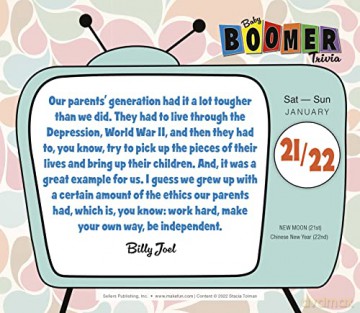 Baby Boomer Trivia 2023 Daily Calendar (BOXEDDAILY 365 DAY COMBINED) - Stacia Tolman [KALENDARZ]