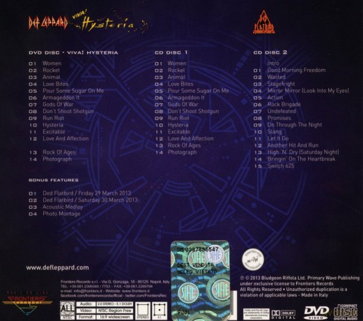 Def Leppard: Viva Hysteria (digipack) [2CD]+[DVD] 