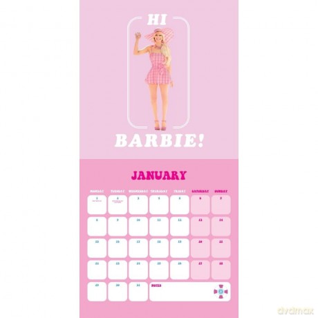 Barbie 2024 Calendar, Month To View Square Wall Calendar, Official Product - Danilo Promotions Ltd [KALENDARZ]