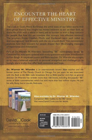 Be Concerned: Making a Difference in Your Lifetime: OT Commentary: Minor Prophets (Be Series Commentary) - Dr Warren W Wiersbe [KSIĄŻKA]