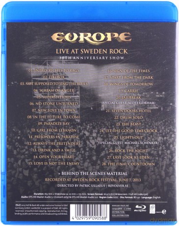 Europe: Live At Sweden Rock [Blu-Ray]