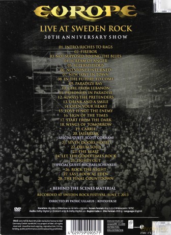 Europe: Live At Sweden Rock [DVD]