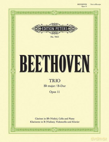 Beethoven: Trio in B flat major Op. 11 (Clarinet, Violin, Cello with Piano) (EP7064): Set of Parts (Edition Peters) - Ludwig van Beethoven [KSIĄŻKA]