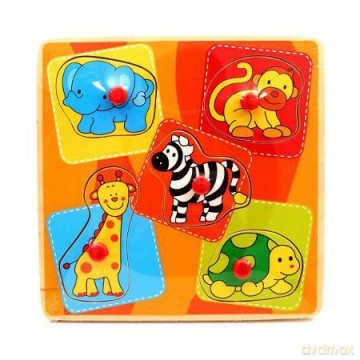 BRIMAREX Drewniane Puzzle Zoo ZB-4801 [ZABAWKA]