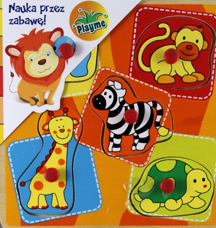 BRIMAREX Drewniane Puzzle Zoo ZB-4801 [ZABAWKA]