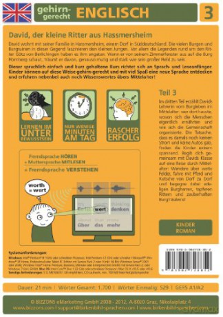 Birkenbihl Sprachen: Englisch, Der kleine Ritter, Teil 3. CD.ROM: Das Leben auf der Burg Guttenberg: Mit David gehirn-gerecht Englisch entdecken! Computerkurs Birkenbihl [KSIĄŻKA]