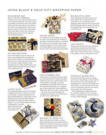 Black and Gold Gift Wrapping Papers: 12 Sheets of High-Quality 18 x 24 inch Wrapping Paper: 18 x 24 inch (45 x 61 cm) Wrapping Paper [KSIĄŻKA]