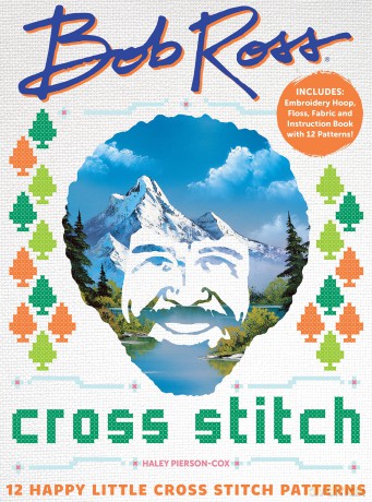 Bob Ross Cross Stitch: 12 Happy Little Cross Stitch Patterns - Includes: Embroidery Hoop, Floss, Fabric and Instruction Book with 12 Patterns! (Original Series) - Haley Pierson-Cox [KSIĄŻKA]