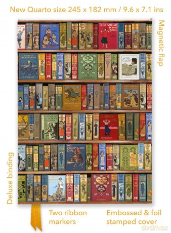 Bodleian Libraries: High Jinks Bookshelves (Foiled Quarto Journal) (Flame Tree Quarto Notebook) - Flame Tree Studio [KALENDARZ]