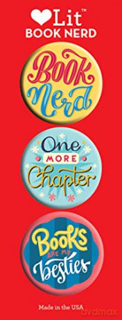 Book Nerd 3 Badge Set (LoveLit Button Assortment) - Gibbs Smith [KALENDARZ]